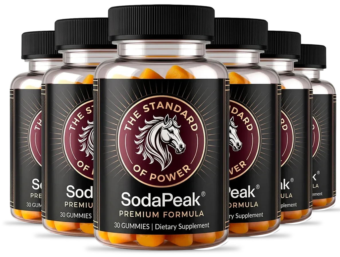 SodaPeak six bottle supply of men's vitality gummies
